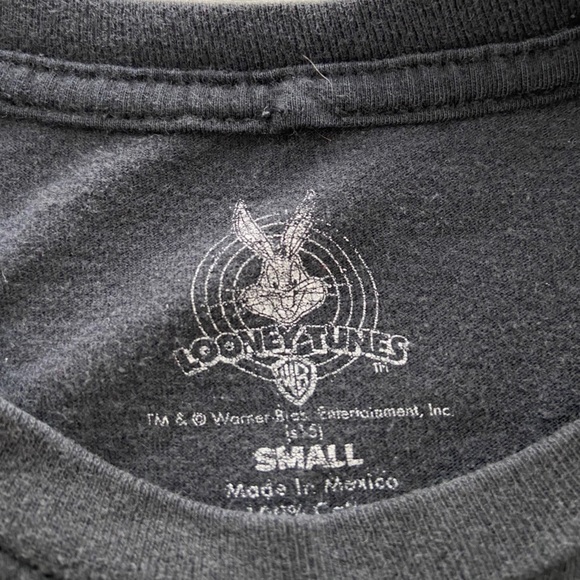 Vintage Looney Tunes Gangster Graphics Black Tee - Picture 4 of 4